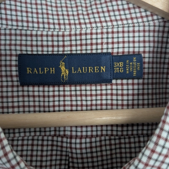 Men's Polo Ralph Lauren Long Sleeve Button up Red/Green Plaid Size 3XB - Picture 4 of 9